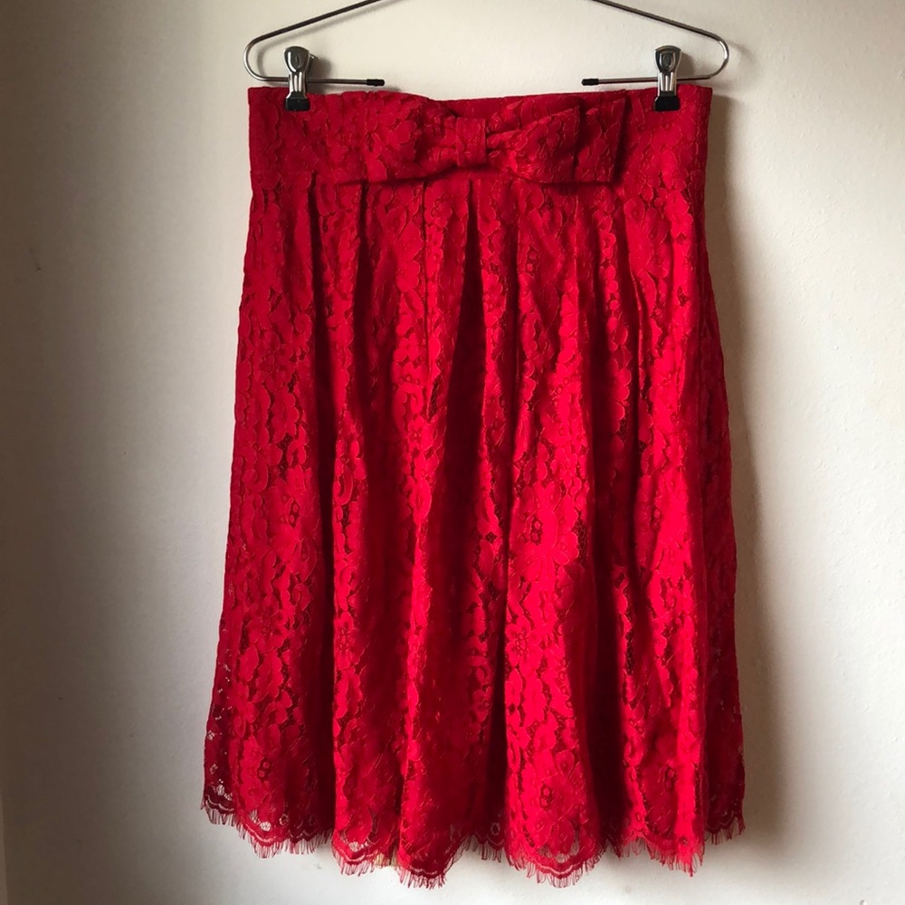 Red lace party skirt